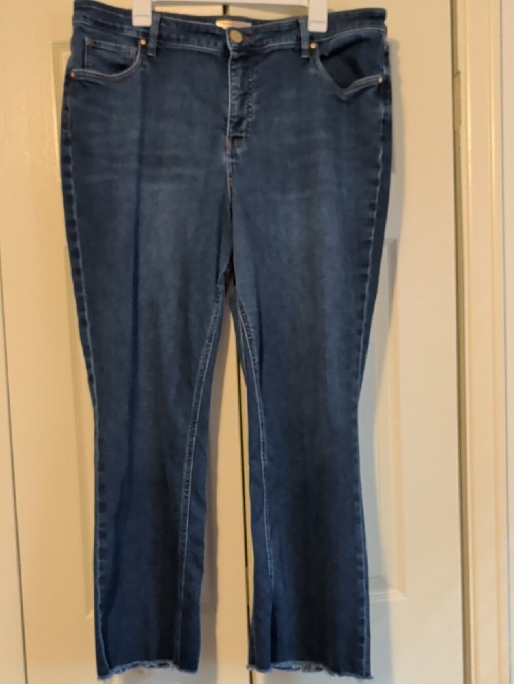 Kut from the Kloth Kelsey Fab Ab Ankle Flare Denim Jeans Dark Wash Plus - Picture 3 of 10